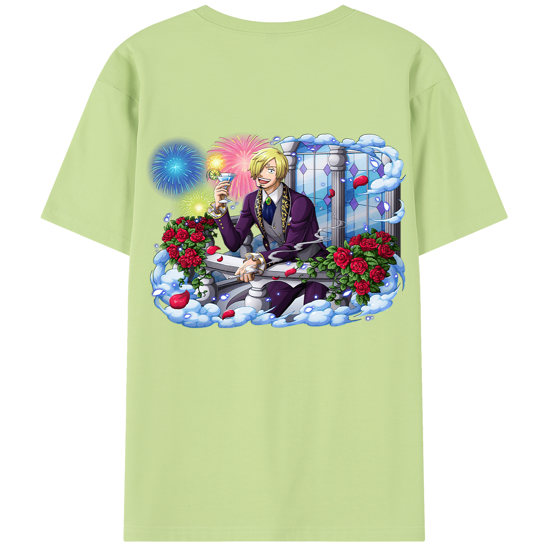 ワンピース サンジ ONE PIECE Sanji 綿100％半袖Tシャツ（背面プリント）